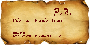 Pétyi Napóleon névjegykártya